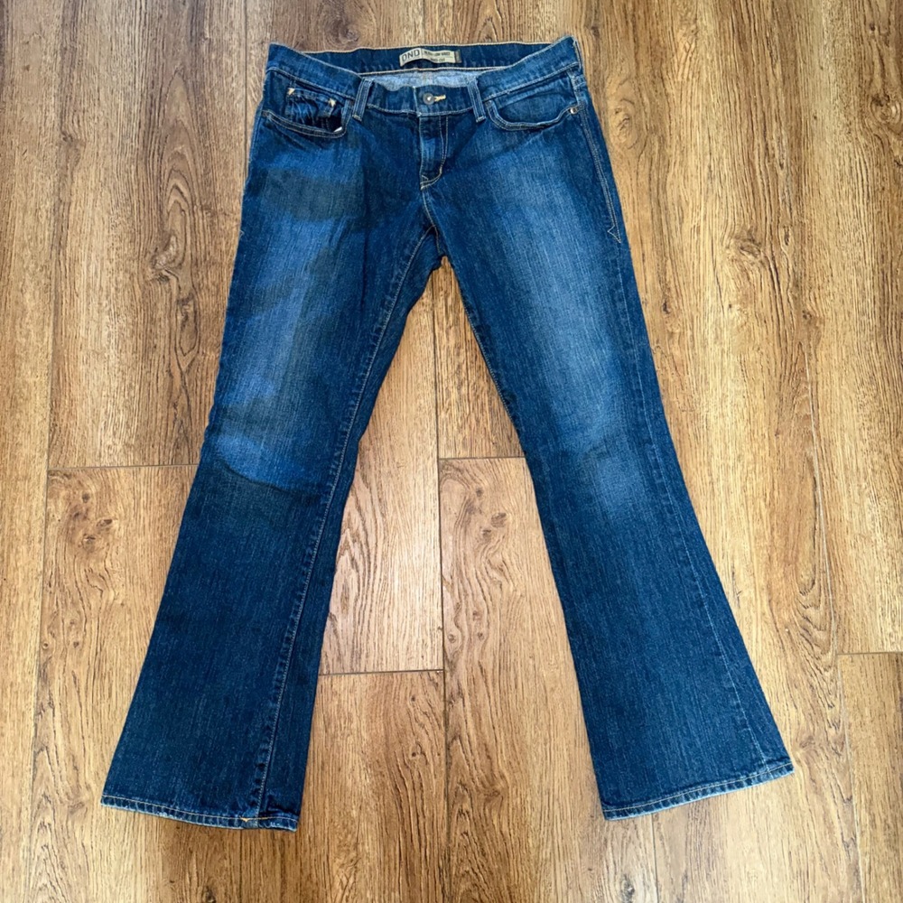 Y2K Old Navy Ultra Low Waist Boot-Cut Jeans Womens 8 Regular Dark Wash Stretch